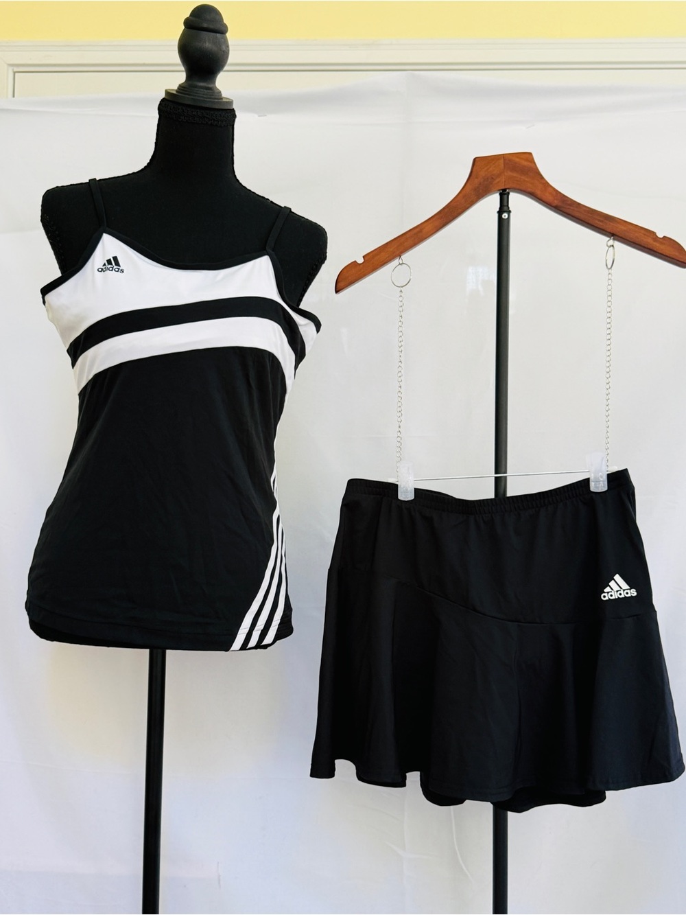 adidas Black and White Women's Tennis Tank + Skort Set